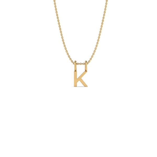 Basic Initials yellow gold letter pendant K