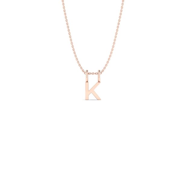 Basic Initials rose gold letter pendant K
