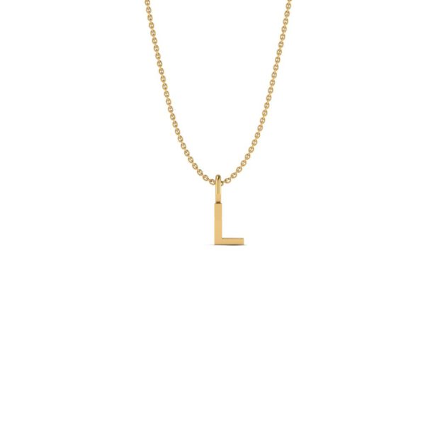 Basic Initials yellow gold letter pendant L