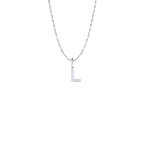 Basic Initials white gold letter pendant L