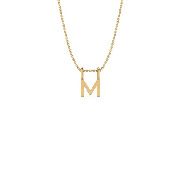 Basic Initials yellow gold letter pendant M