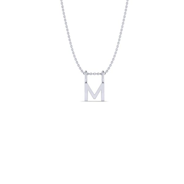 Basic Initials white gold letter pendant M