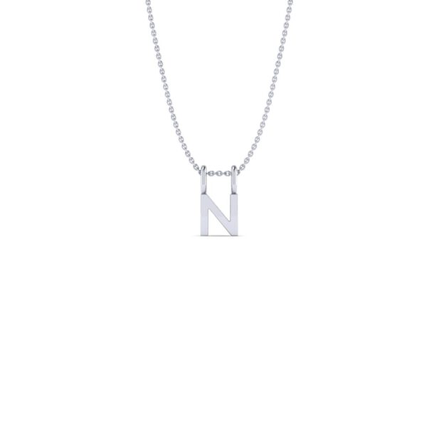 Basic Initials white gold letter pendant N