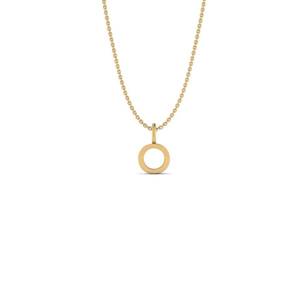 Basic Initials yellow gold letter pendant O
