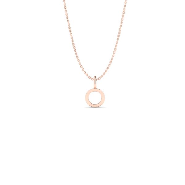 Basic Initials rose gold letter pendant O