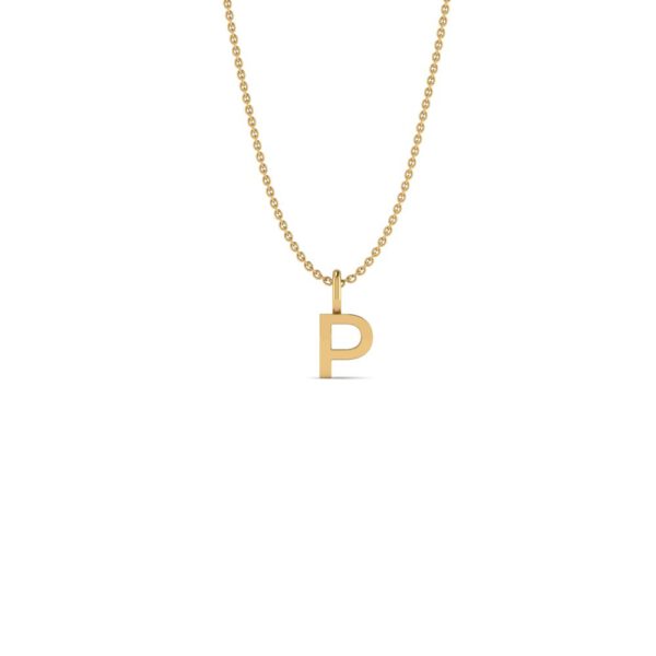 Basic Initials yellow gold letter pendant P