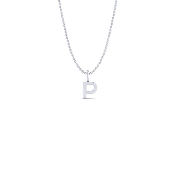 Basic Initials white gold letter pendant P