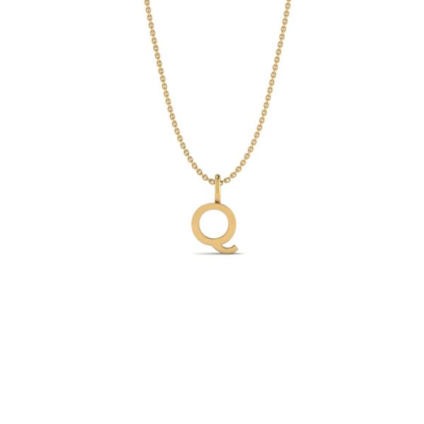 Basic Initials yellow gold letter pendant Q