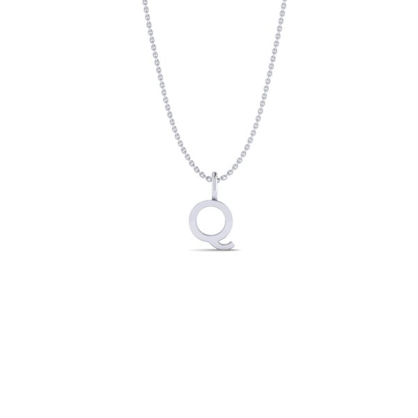 Basic Initials white gold letter pendant Q