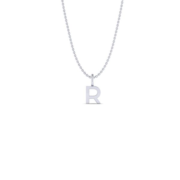 Basic Initials white gold letter pendant R