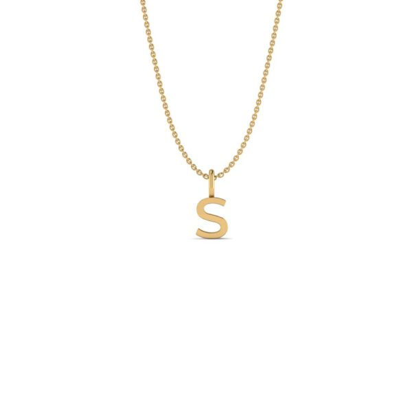Basic Initials yellow gold letter pendant S