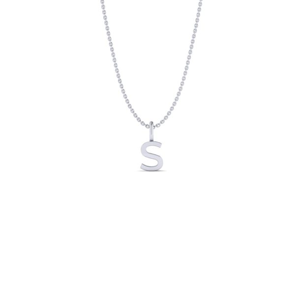 Basic Initials white gold letter pendant S