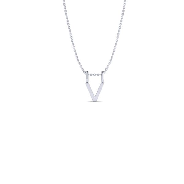 Basic Initials white gold letter pendant V