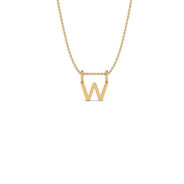 Basic Initials yellow gold letter pendant W