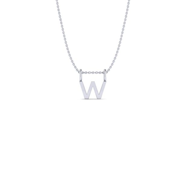 Basic Initials white gold letter pendant W