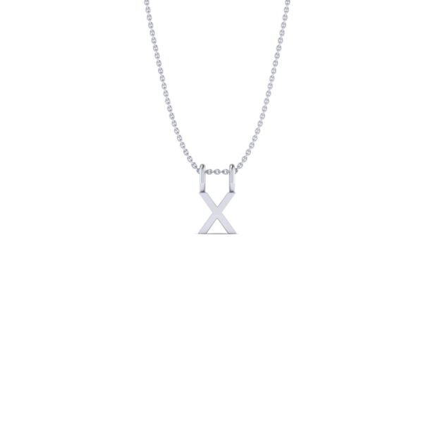 Basic Initials white gold letter pendant X