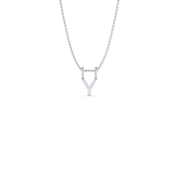 Basic Initials white gold letter pendant Y