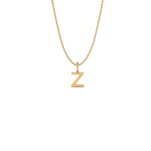Basic Initials yellow gold letter pendant Z