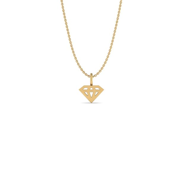 Basic Initials yellow gold diamond symbol necklace