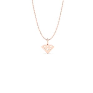 Basic Initials rose gold diamond symbol necklace