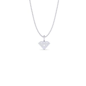 Basic Initials white gold diamond symbol necklace