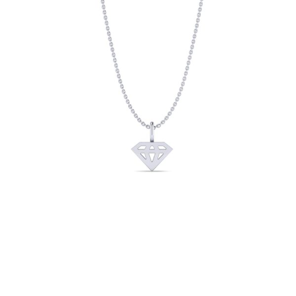 Basic Initials white gold diamond symbol necklace