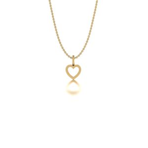 Basic Initials yellow gold heart pendant necklace
