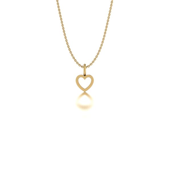 Basic Initials yellow gold heart pendant necklace
