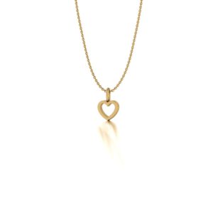 Yellow gold heart pendant necklace