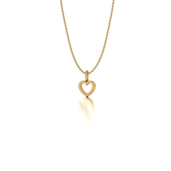 Yellow gold heart pendant necklace