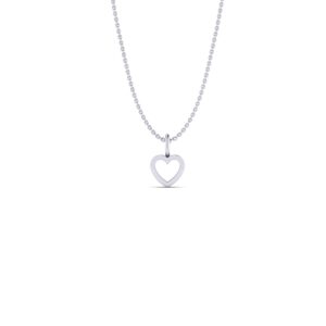 Basic Initials white gold heart pendant necklace