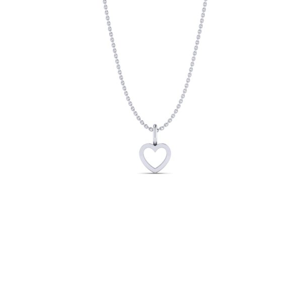 Basic Initials white gold heart pendant necklace