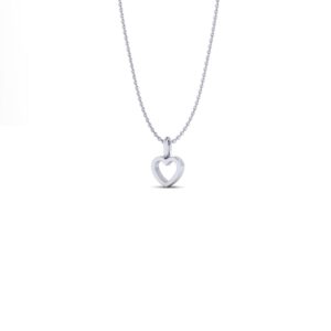 White gold heart pendant necklace