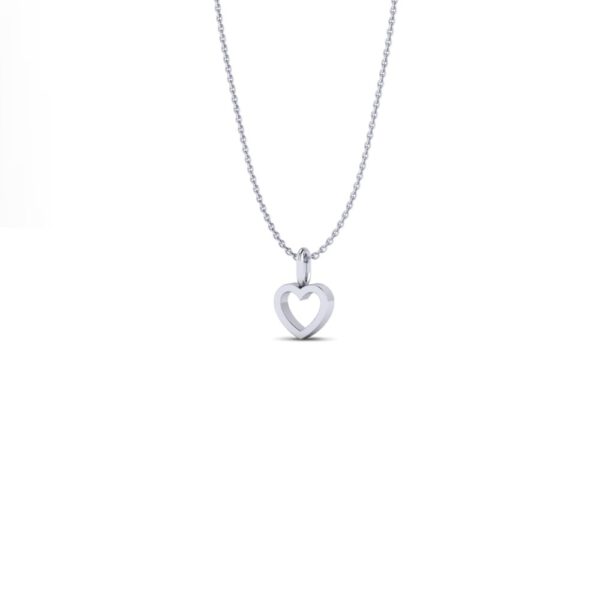 White gold heart pendant necklace