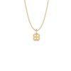 Basic Initials yellow gold four-leaf clover necklace