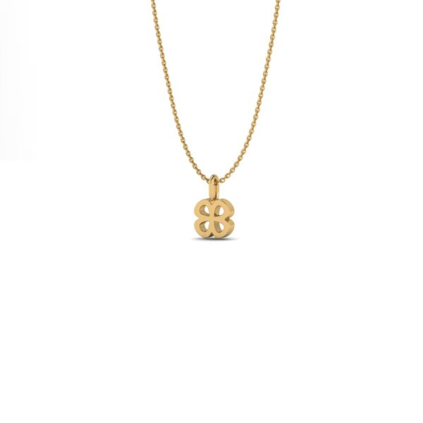 Yellow gold four-leaf clover necklace