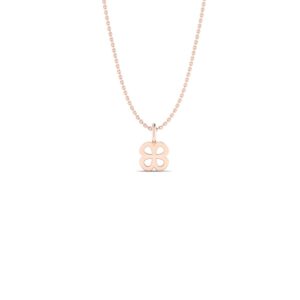 Basic Initials rose gold four-leaf clover necklace