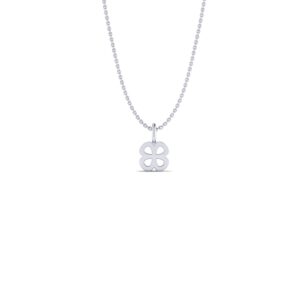 Basic Initials white gold four-leaf clover necklace