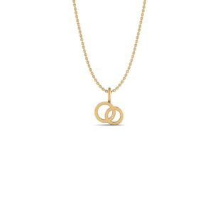 Basic Initials yellow gold interlocking rings necklace