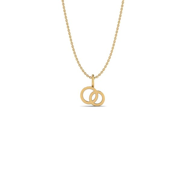 Basic Initials yellow gold interlocking rings necklace