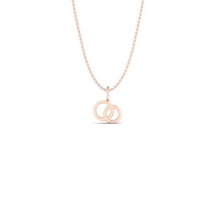 Basic Initials rose gold ring necklace