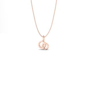 Basic Initials rose gold interlocking rings necklace
