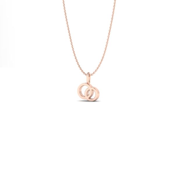 Basic Initials rose gold interlocking rings necklace