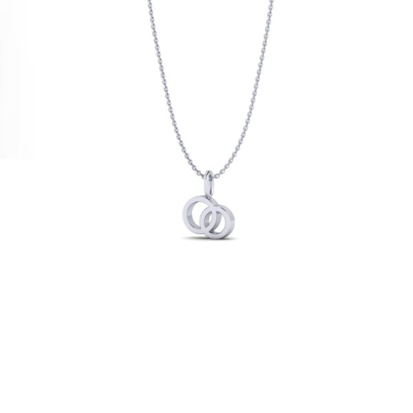 White gold interlocking rings necklace