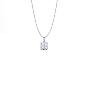 White gold four-leaf clover necklace