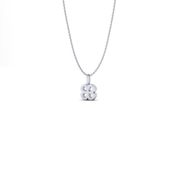 White gold four-leaf clover necklace