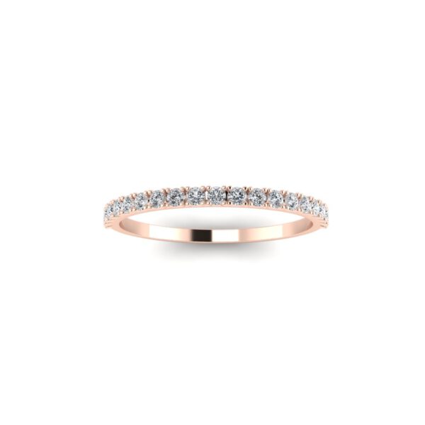 Rose gold diamond half eternity ring side view