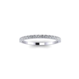 White gold diamond half eternity ring side view