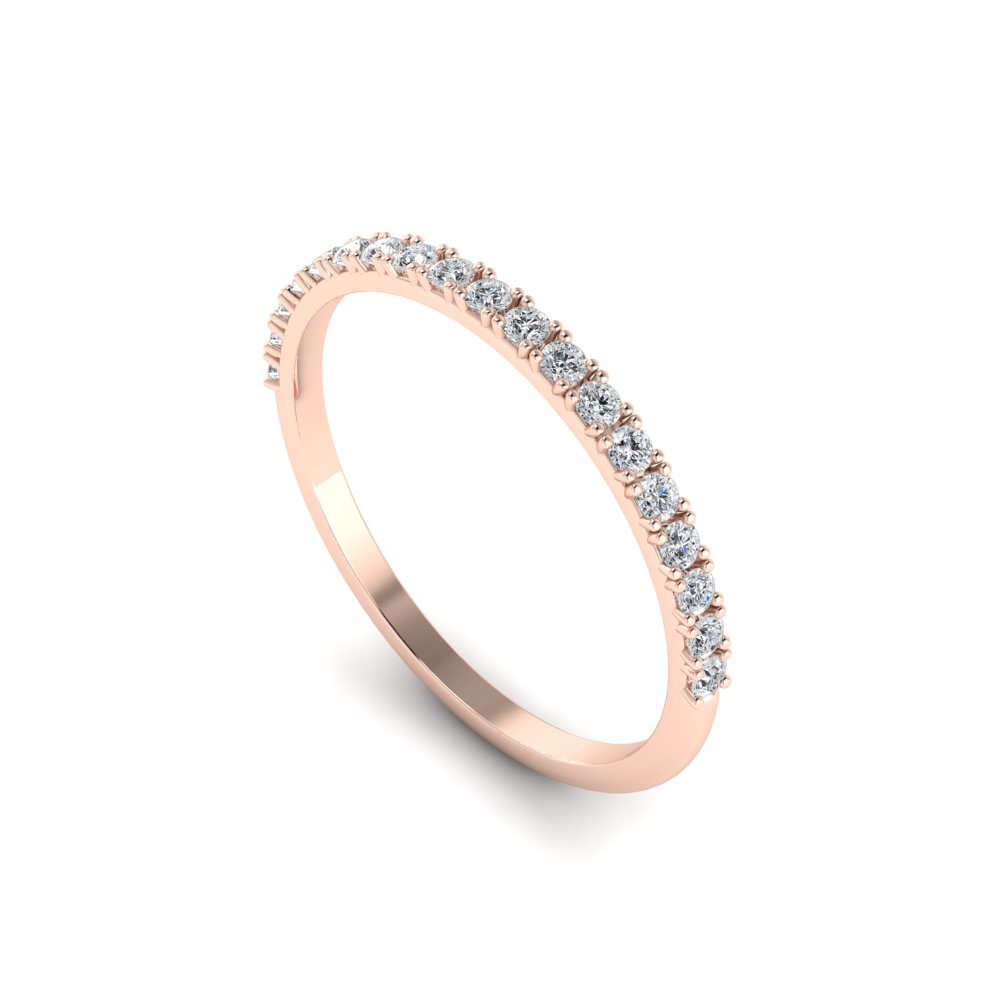 Nautisch satire Ondoorzichtig Rose gold diamond half eternity ring - Basic Wedding Rings