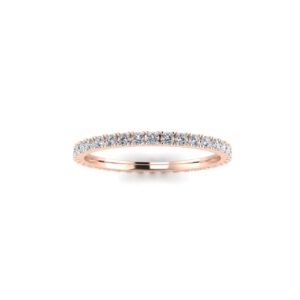 Rose gold diamond eternity ring side view